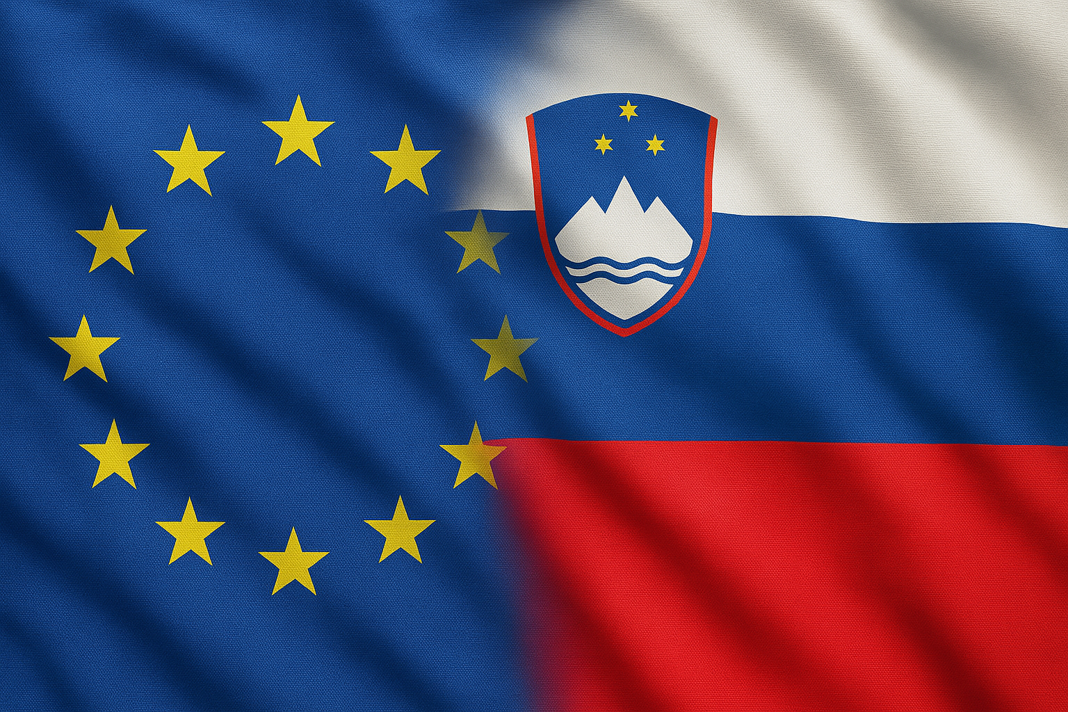 evropska in slovenska zastava